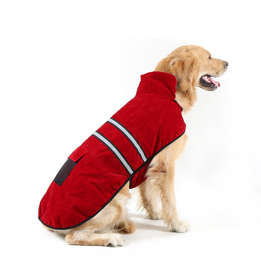 Dog Clothes Warm Winter Coat Jacket Clothing with Reflective Belt for