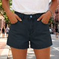 thumbnail image 2 of Denim Shorts Fitted Women High Waisted Stylish Loose Casual Summer Comfort Jean Shorts by Yigetop Black L, 2 of 5