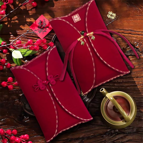 Dserhfy Chinese Red Envelopes for Wedding Large Traditional Red Pocket Lucky Money Hong Bao for Newlyweds Bride Groom