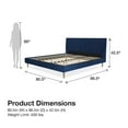 Mr. Kate Daphne Upholstered Bed with Headboard and Modern Platform Frame, King, Blue Velvet