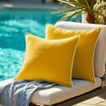 thumbnail image 2 of ZOPZO Outdoor Waterproof Throw Pillow Covers 2-Pack, Yellow, 18x18 Inch, Decorative Farmhouse Garden Cushion Cases for Couch Sofa, 2 of 8