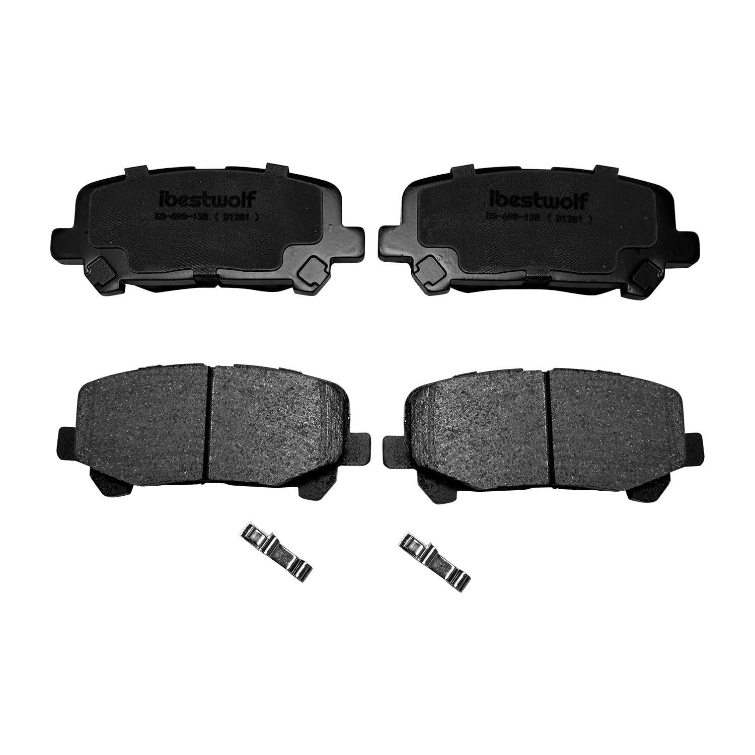 BST BSSPF Front and Rear Ceramic Brake Pads for 2007-2013 Acura MDX for 2010-2013 Acura ZDX for 2009-2011 Honda Pilot, Disc Brake Pad Replacement P-1378 P-1281