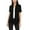 Black, variant on Women's Loose Fit Short Sleeve Draped Open Front Office Wear Solid Cardigan
