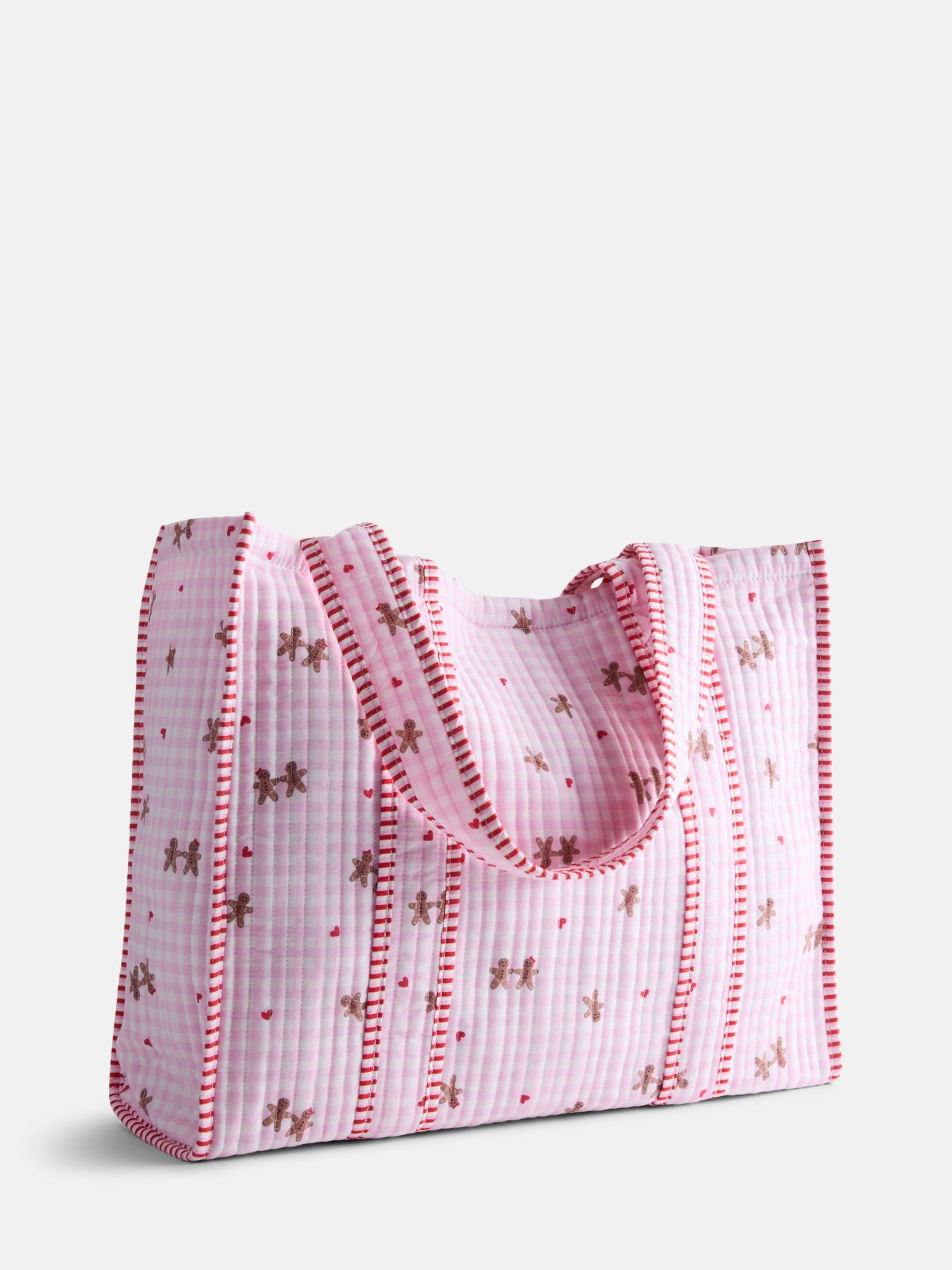 No Boundaries Quilted Tote Bag, Women's, Pink Marshmallow Gingerbread