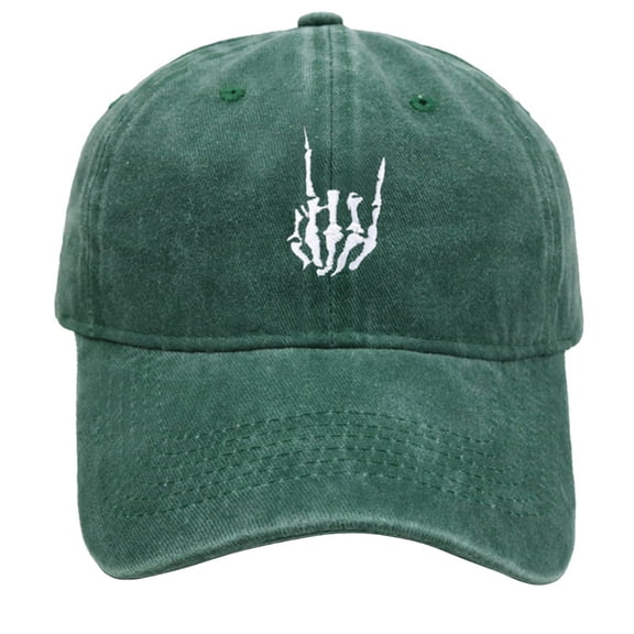 Women's Baseball Caps Washed Distressed Gothic Embroidered Adjustable Sun‑shading Baseball Cap Green Cute Baseball Caps 1 PC
