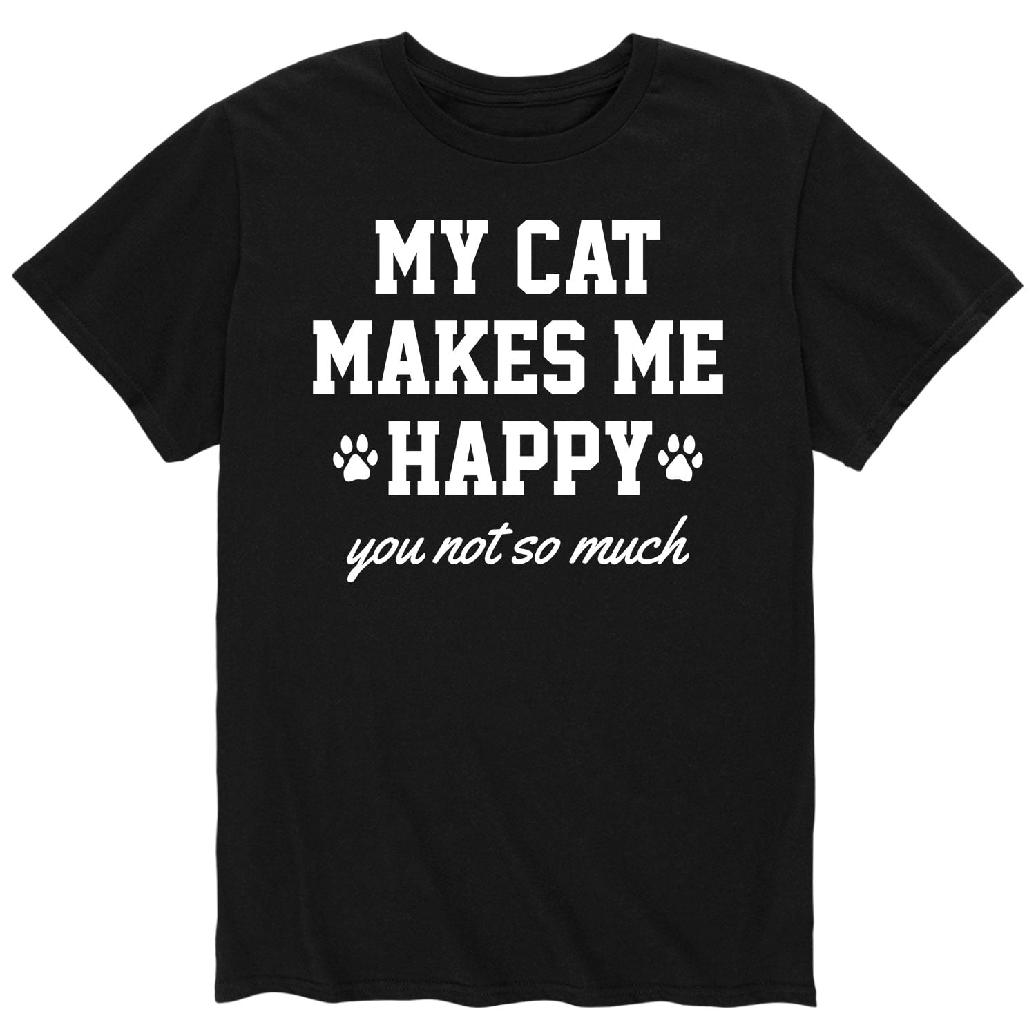 Instant Message My Cat Makes Me Happy Mens Short Sleeve Graphic T Shirt 