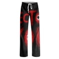 thumbnail image 4 of JULMCOMO Halloween Pajamas Pants for Women Pumpkin Blood Print Drawstring Elastic Waisted Casual Pjs Funny Print Loose Fit Comfy Sleepwear Lounge Pants Black 2XL, 4 of 5