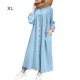 thumbnail image 1 of Vestido camisero Mujer Manga larga Bolsillo con botones Vestido de color liso, Azul claro, XL tholdsy AP001453-28B, 1 of 7
