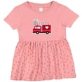 thumbnail image 3 of Inktastic Easter Red Firetruck with Pink Hearts Girls Baby Dress, 3 of 5