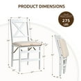 thumbnail image 4 of COLAMY Foldable Wooden Dining Chairs with Cross Back Set of 4, Space Saving Padded Chairs, White, 4 of 17