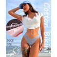 thumbnail image 6 of 6 Pack Cotton Underwear for Women Cute Low Rise Bikini Panties High Cut Breathable Sexy Hipster Womens Cheeky S-XL, 6 of 6