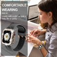 thumbnail image 5 of ANTHOUSE Compatible for Apple Watch Band with Glitter Bumper Case, Women Silicone Soft Comfortable Adjustable Strap with Buckle for iWatch SE Series 8/7/6/5/4/3/2/1 (Black Rosegold, 38mm), 5 of 8