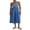 Blue, variant on Michellecmm Women's Long Dress Square Neck Shirred Tiered Spaghetti Strap Dress