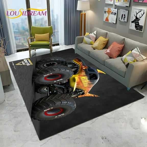 Cartoon Jam 3D Truck Carpet Rug for Home Living Room Bedroom Sofa Doormat r kids Area Rug Non-slip Floor Mat