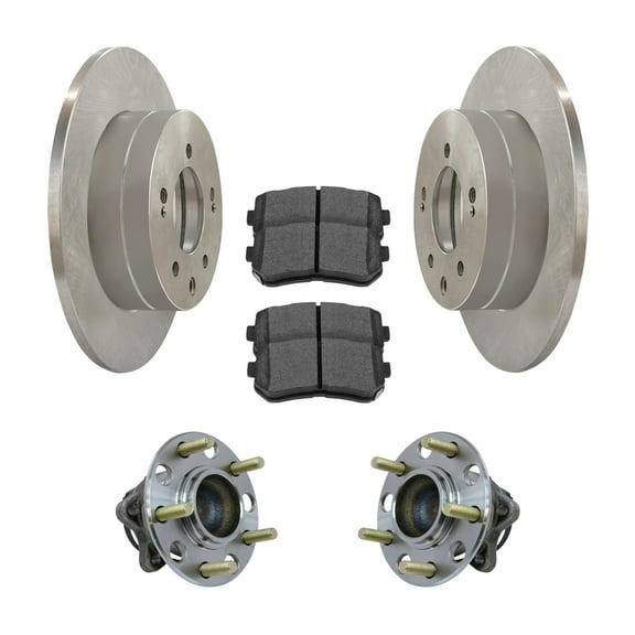 AutoShack Rear Brake Rotors Premium Ceramic Brake Pads Wheel Bearing Hub Assembly | Replacement for 2015-2017 Hyundai Sonata 2016-2017 Tucson 1.6L 2.0L 2.4L FWD | 8-PC Brake Kit