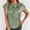 Mint Green, variant on Rezuofi 1 Pcs Business Casual Tops for Women Blouses Dressy 2025 Summer Short Sleeve Ruffle Satin Work Office Attire