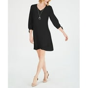 JM Collection Women's Tie-Sleeve Necklace Dress Black Size Large