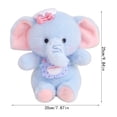 thumbnail image 3 of Stuffed Animal, Elephant Toys, Cute Plush, 10 In, Stuffed Animal for Student, Blue Stuffed Animal, Pink Bow, Ear, Student Toys, Toys, Seated Plush, Nursery Display, 1 Pc, 3 of 6