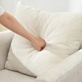 thumbnail image 2 of Accent Chair,Fabric Armchair Club Chair Single Chair Upholstered Arm Chair with Solid Wood Legs for Living Room/Bedroom,Beige, 2 of 7