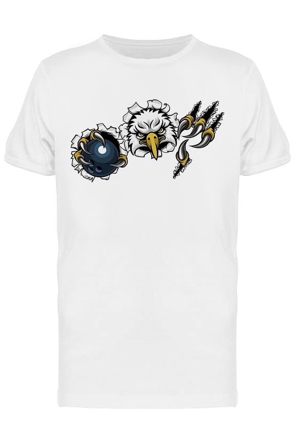 Eagle Bird Bowling Sports Mascot T-Shirt Men -Image by Shutterstock, Male Medium