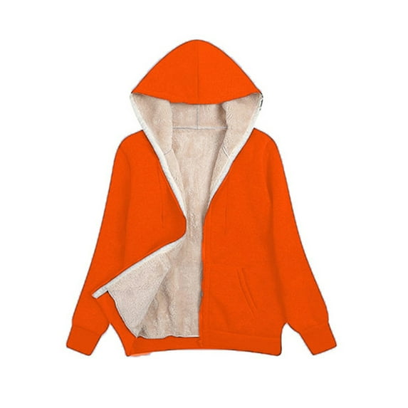 Frontwalk Sherpa Jacket for Women Long Sleeve Zip up Hoodie Fuzzy Coat Fall Fleece Jacket Coat with Pockets