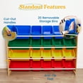 thumbnail image 5 of ECR4Kids 4-Tier Organizer with 20 Removable Plastic Bins, 4x5, Toy Storage, Natural/Primary, 5 of 9