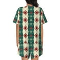 thumbnail image 6 of Daiia Christmas Snowflakes Plaid Pattern Womens Pajama Sets Short Sleeve Pajamas for Women Sets Soft Lounge Sets Casual Round Neck Sleepwear PJS-X-Large, 6 of 7