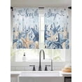 thumbnail image 2 of Blue Ocean Sheer Curtains 54 Inch Long 2 Panels, Seas The Day Eucalyptus Leaf Starfish Coastal Light Filtering Rod Pocket Curtains, Sheer Voile Drapes for Living Room Bedroom, 52"x54", 2 of 8