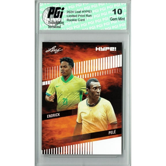 Pele/Endrick 2024 Leaf HYPE! #174 Brazil Generations Rookie Card PGI 10
