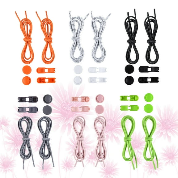 WHAMVOX  12 Pcs Tie Shoelaces Elastic Rope Practical Fast Child