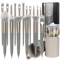 thumbnail image 1 of Set de brochas de maquillaje Vivid Beauty, 18 unidades, con funda de viaje, color gris, 1 of 7