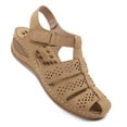 thumbnail image 4 of AXXD Brown Wedge Sandals for Women 7 Sandals With Arch Support Summer Casual Comfortable Sandals, 4 of 9