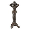 thumbnail image 3 of Small Nautical Siren Mermaid Venus Making Up Hair Cast Iron Rustic Sculpture, 3 of 9