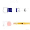 thumbnail image 2 of ANGARA Natural Classic Basket-Set Square 2.2 ct Tanzanite Stud Earrings in 14K White Gold for Women (Size-6mm) | December Birthstone, Anniversary, Jewelry Gift for Women | Natural Tanzanite Earrings, 2 of 8