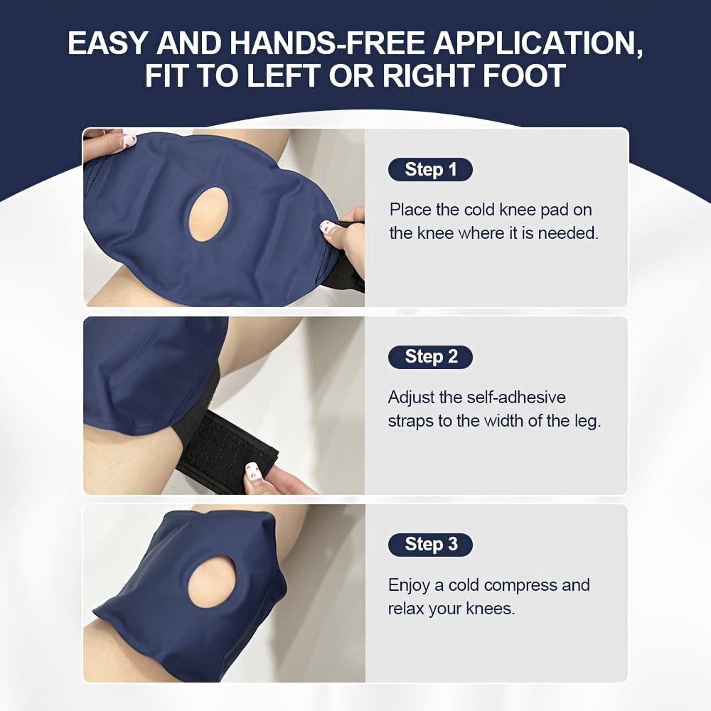 2PCS Reusable Knee Ice Pack Wrap Ice Pack for Knee Adjustable Cold Compress Cold Therapy Gel Pads for Pain Relief Sports Injuries