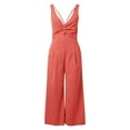 thumbnail image 4 of Women's Jumpsuits Casual Spaghetti Strap Loose Overalls Pockets Summer Fashion Harem Outwear,Orange,M, 4 of 4