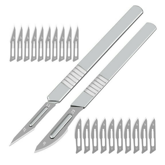 20Pc Carbon Steel Blades   2Pc Handle Diy Cutting Pcb Repair Hand Tools