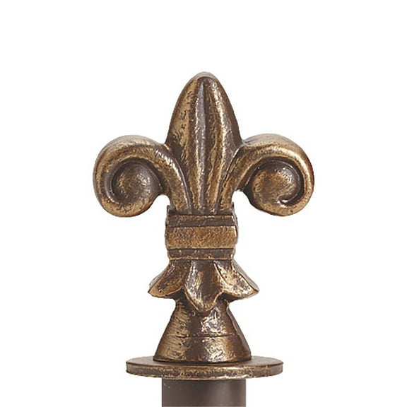 Boutique Cobblestone Fleur De Lis Round Fitting Finial