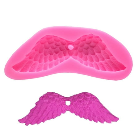 

Silicone Angel Wings Molds Cake Decorating Tools Bakeware Cupcake Dessert Chocolate Fondant Mold (Pink)