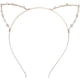 thumbnail image 1 of Bonita diadema de diamantes de imitación con orejas de gato para fiesta de disfraces (dorado), 1 of 5