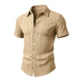 thumbnail image 5 of SOOMLON Short Sleeve Dress Shirts for Men Big and Tall Collar Button down Shirts Jacquard Dress Shirt Casual Weekend Wear, 5 of 7