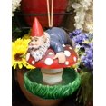 thumbnail image 2 of Ebros Naughty Gnome Stuck On Toadstool Mushroom Cap Bird Feeder Branch Hanger, 2 of 6