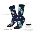 thumbnail image 4 of Fuzoiu Astronaut Dinosaur and Space Print Athletic Crew Socks for Men & Women,Casual Crew Socks,Above Ankle Crew Socks for Business, Casual, 4 of 6