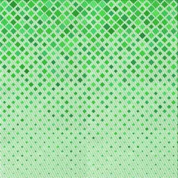 Ahgly Company Indoor Square Patterned Stoplight Go Green Area Rugs, 7' Square