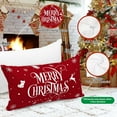 thumbnail image 3 of 12x22 Red Christmas Pillow Covers Set of 4, Lumbar Pillowcase, Winter Decorative Pillow Case, Merry Christmas Tree Cushion for Indoor Home Bedroom Sofa Xmas Couch Decor, 3 of 6