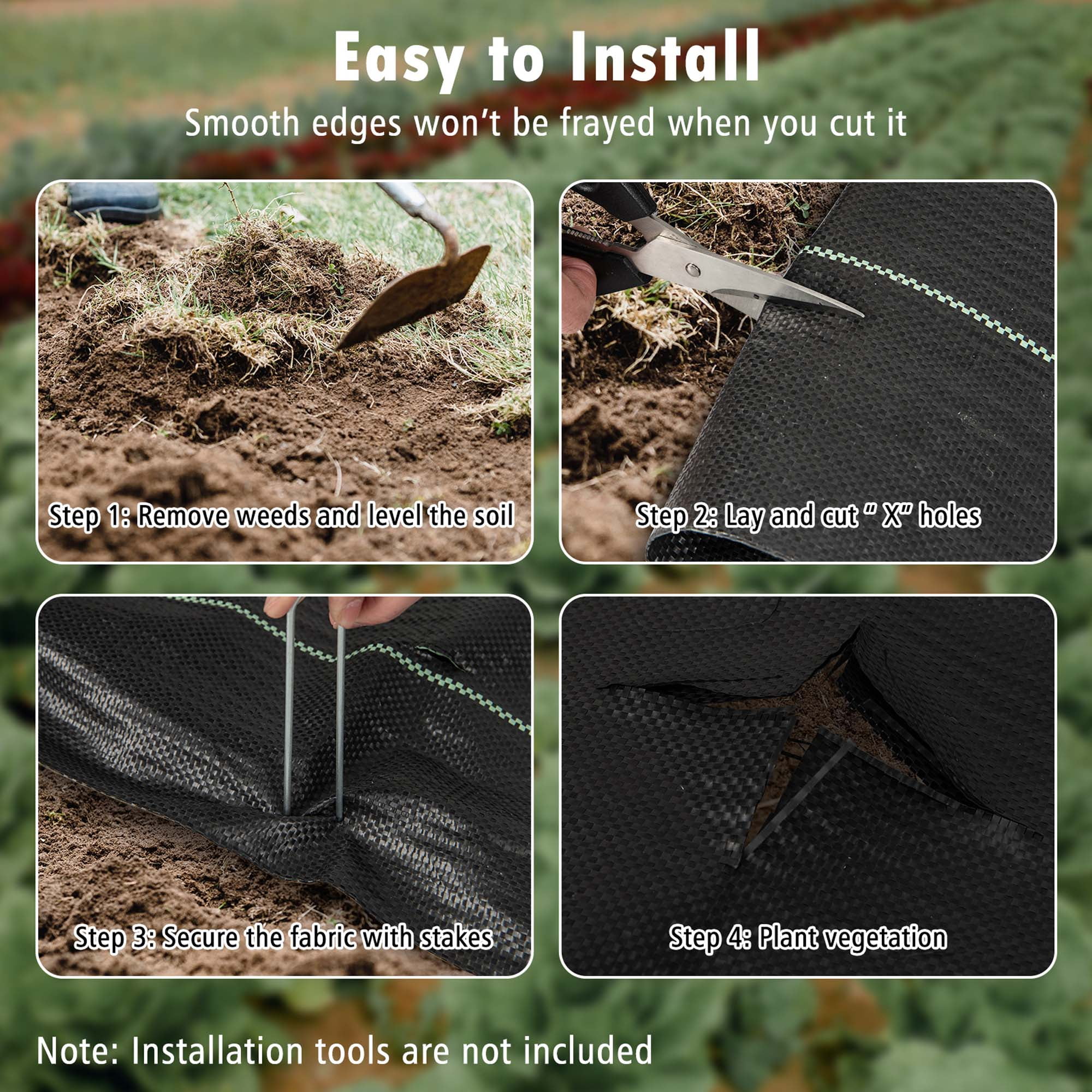 Costway 4 x 250FT Weed Barrier Landscape Fabric 4.6 OZ Heavy Duty Woven Gardening Mat