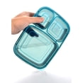 thumbnail image 4 of Youngever 7 Pack Bento Lunch Box, Meal Prep Containers, Reusable 3 Compartment Plastic Divided Food Storage Container Boxes, 4 of 4