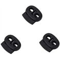 thumbnail image 2 of 50 PCS Plastic Spring Cord Locks Black Dual Hole Toggle Stoppers Sliders Oval Cord End Fastener, 2 of 5