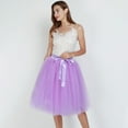 thumbnail image 5 of Tulle Skirts for Women Elastic Waist Lace Up Bow Knee Length Layered Mesh Flowy A Line Tutu Skirts Puffy Skirt Fairy Skirt, 5 of 6