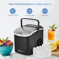 thumbnail image 2 of Countertop Ice Maker with Handle, 26lbs in 24Hrs, 9 Ice Cubes Ready in 6 Mins, Auto-Cleaning Portable Ice Making Machine Stainless Steel with Scoop Holder, 2 of 10